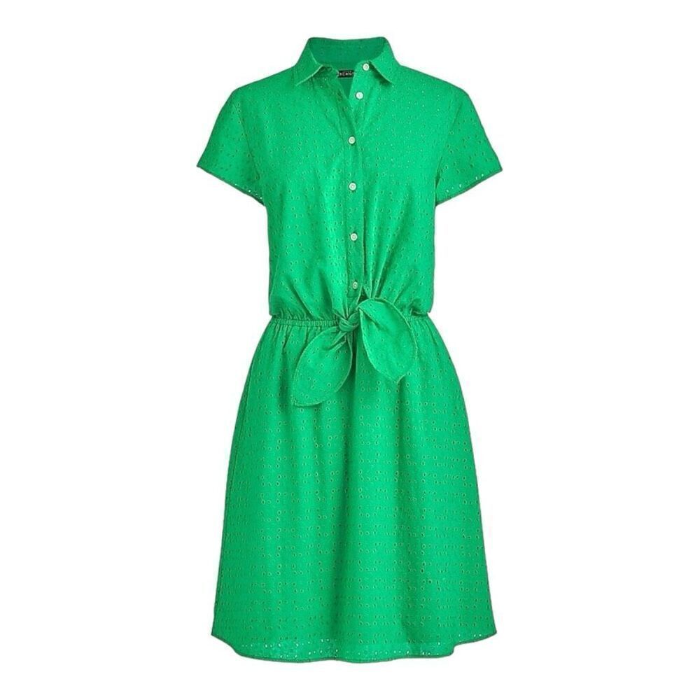 J. Crew Mercantile 100% cotton Eyelet collared tie-front dress size XS